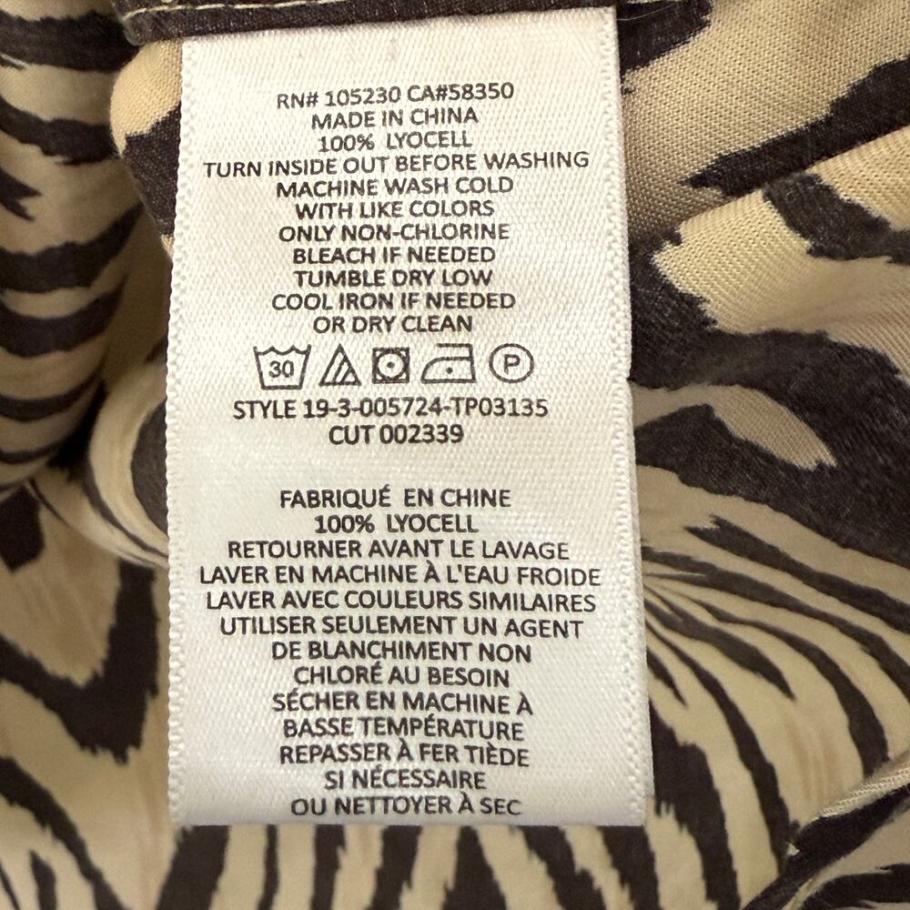 CURRENT/ELLIOTT The B50 Top in Natural Zebra Print Size 1 S/M Tan Brown Blouse - Picture 6 of 11